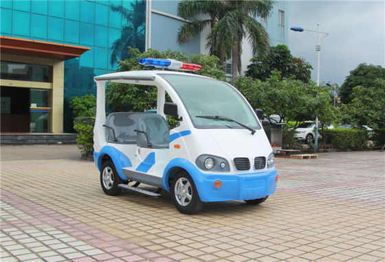 Cina Mobil Golf Listrik Biru / Putih Dengan Toplight Fiber Glass 4 Kursi Untuk Resort pemasok