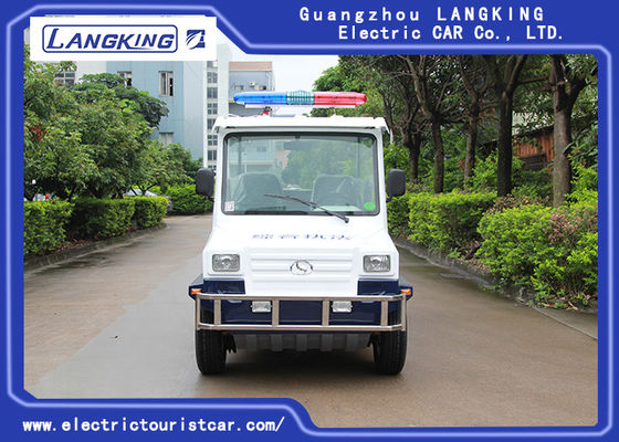 Cina 4 Kursi Kendaraan Club Listrik Dengan Keranjang / Mini Bus Patroli Listrik Dengan Toplight Di Jalan pemasok