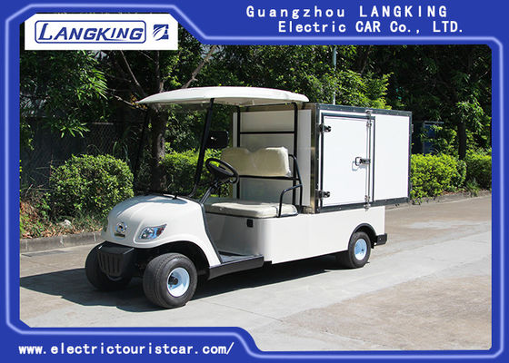Cina 2 Orang White Mini Electric Cargo Truck Dengan Stainless Steel Cargo Box 650kg 48v 3kw Motor DC pemasok