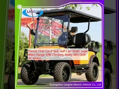Electric Club Car 4 Seat Golf Cart Street Legal 80km Range 30% Kemampuan Mendaki 48V/5KW AC Motor
