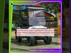 Customization Street Legal Electric Golf Carts 4 Seater Baterai Dioperasikan Golf Buggies Dengan Top Light