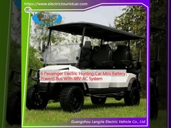 6 Penumpang Electric Hunting Car Mini Battery Powered Bus Dengan Sistem AC 48V