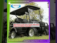 48V Electric Golf Carts 4 Seat Dengan Controller Motor AC Warna Hitam