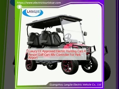 Mobil Berburu Listrik CE Disetujui 4 Orang Golf Cart 48v Controller Untuk Taman Bandara