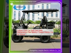 Custom Club Car Golf Carts Dengan Baterai Bebas Perawatan 2 Seater Electric Car Untuk Sekolah