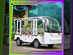8 kursi Mini Electric Tourist Car 48V motor AC Airport Baggage Cart Dengan Atap Untuk Resort