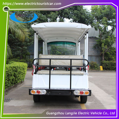Harga yang bagus 14 Kursi Kendaraan Listrik Berkecepatan Rendah AC 72V 7.5KW 4 Roda Kereta Golf Listrik Untuk Mobil Resort on line
