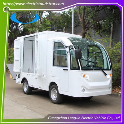 Harga yang bagus Dua Kursi Makanan Truk Listrik Bagasi Gerobak Kotak Kargo Tertutup 900kg Untuk Taman on line