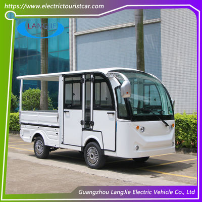 Harga yang bagus 5 Seater Electric Sightseeing Bus 48v Mobil kargo listrik dengan Fencing Cargo Box untuk Resort on line