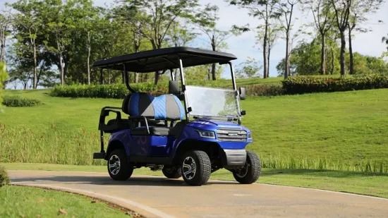 Harga yang bagus 4 Seat Electric Golf Cart With Leather Fabric Seats LED Lighting System And Robotic Welding Chassis on line