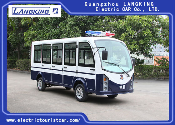 Harga yang bagus White 11 Seater Electric Shuttle Car Dilengkapi Dengan Shock Absorb / Pintu Yang Efektif on line