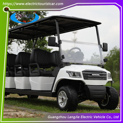 Harga yang bagus White Color Electric Club Carts 48V Baterai-dioperasikan 8 Seater AC Motor Golf Buggy on line