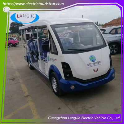 Club Car Precedent Golf Cart Biru / Putih 14 Penumpang Bus Tur Gas Untuk Komunitas Perumahan