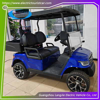Biru 2 Seaters Club Mobil Golf Cart untuk Sekolah 30km / H Max Kecepatan