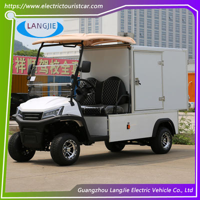 Harga yang bagus 2 Orang Putih Mini Electric Cargo Truck Dengan Komposit Cargo Box 500kg 48v 4kw AC Motor on line