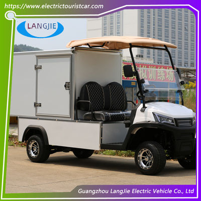 Dua Kursi Electric Utility Golf Cart 48V AC Hotel Buggy Mobil Dengan Atap Kotak Kargo