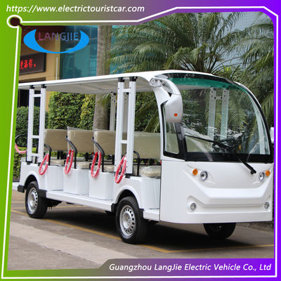 14 Kursi Kendaraan Listrik Berkecepatan Rendah AC 72V 7.5KW 4 Roda Kereta Golf Listrik Untuk Mobil Resort
