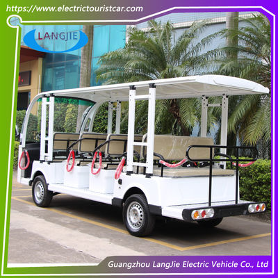 14 Kursi Kendaraan Listrik Berkecepatan Rendah AC 72V 7.5KW 4 Roda Kereta Golf Listrik Untuk Mobil Resort
