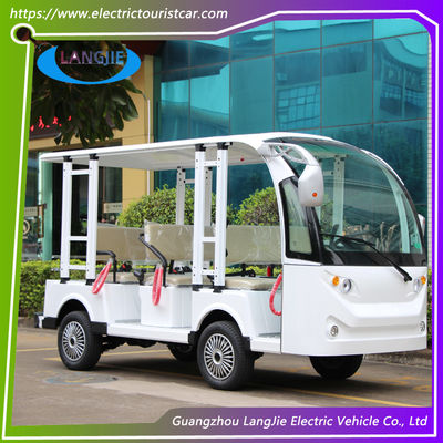 8 kursi Mini Electric Tourist Car 48V motor AC Airport Baggage Cart Dengan Atap Untuk Resort
