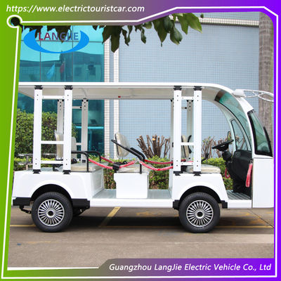 8 kursi Mini Electric Tourist Car 48V motor AC Airport Baggage Cart Dengan Atap Untuk Resort