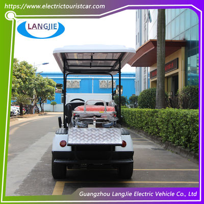 Harga yang bagus 2 kursi + 1 tempat tidur Multi Penumpang Mobil Ambulans Listrik 48V AC Motor Untuk Parkir on line