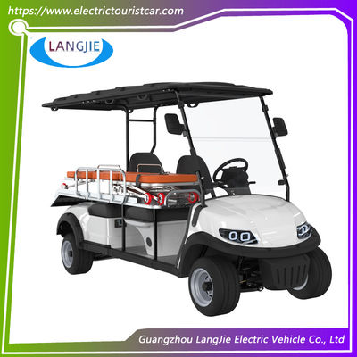2 Seat + 1 Bed Electric Golf Carts AC Motor 5KW Electric Ambulance Car Untuk Rumah Sakit