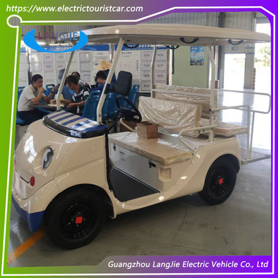 White Electric Security Golf Kendaraan 48V Sistem 2 Seater Sightseeing Mobil untuk Parkir