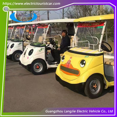 White Electric Security Golf Kendaraan 48V Sistem 2 Seater Sightseeing Mobil untuk Parkir
