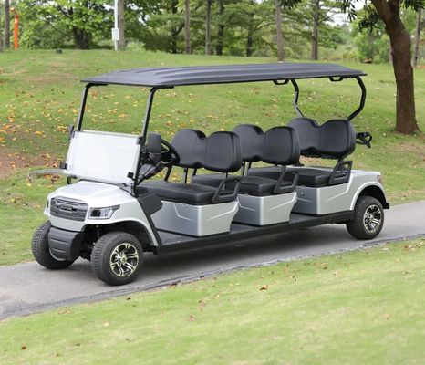 Harga yang bagus Kereta Golf Listrik Warna Putih 48V 5KW Dengan 6 Kursi Untuk Lapangan Golf Dan Resor online