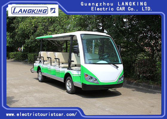 Mobil Antar-Jemput Hijau / Putih Listrik / Motor 7.5KM 72V 14 Seater Gerobak Golf Listrik Untuk Taman