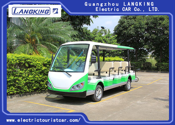 Mobil Antar-Jemput Hijau / Putih Listrik / Motor 7.5KM 72V 14 Seater Gerobak Golf Listrik Untuk Taman