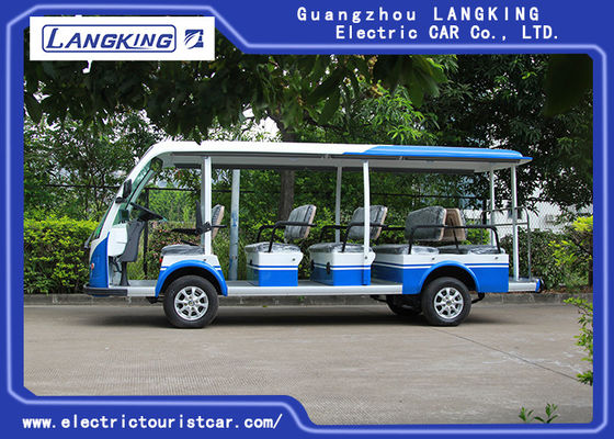 72V 14 Kursi Kendaraan Antar-Jemput Listrik Untuk Multi Penumpang 28km / H Maks.  Speed ​​Balck Seat With Curtain