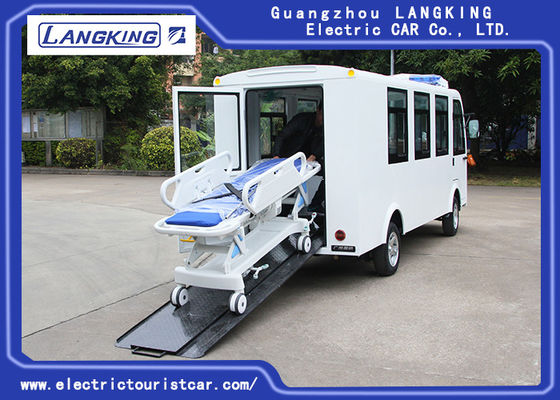 Warna Disesuaikan Electric Golf Cart Ambulance 8 Kursi + 1 Tempat Tidur 72V /7.5KW AC Motor