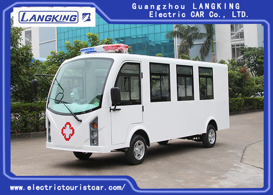 Warna Disesuaikan Electric Golf Cart Ambulance 8 Kursi + 1 Tempat Tidur 72V /7.5KW AC Motor