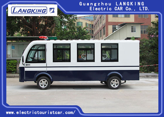 Mobil Ambulans Listrik Warna Biru / Putih Dengan Lampu Sorot Untuk Rumah Sakit