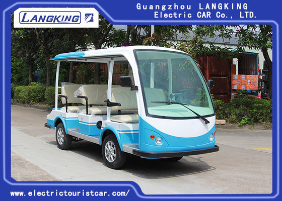 CE Disetujui Kendaraan Angkutan Listrik Terbuka Atas / Sistem 48V DC 8 Penumpang Bus Listrik Mini 4 Roda