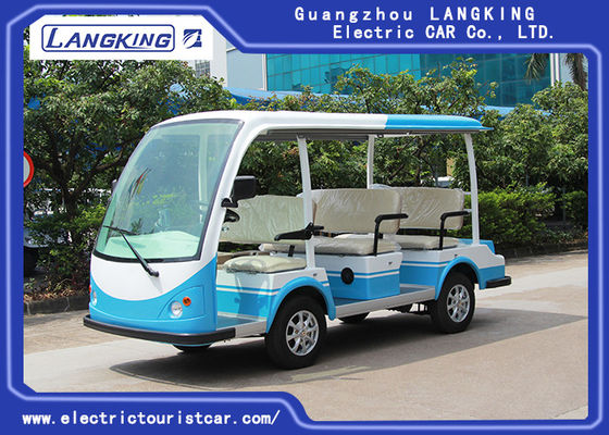 CE Disetujui Kendaraan Angkutan Listrik Terbuka Atas / Sistem 48V DC 8 Penumpang Bus Listrik Mini 4 Roda